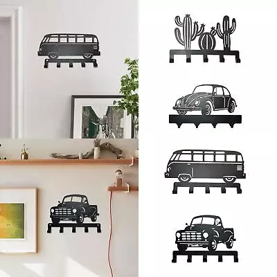 Metal Wall Art Decor With Hooks Iron Wall Decoration For Bedroom Farmhouse • £15.36