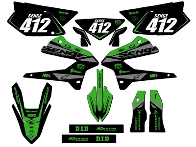 $134.99 • Buy 2008-2020 KLX 250 BINARY Green Senge Graphics Kit Compatible With Kawasaki