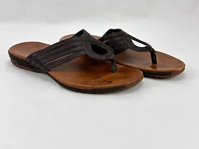 Merrell Womens' Lidia Thong Sandals - Size 9 Brown Mahogany Leather • $11.99