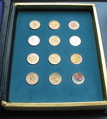 Franklin Mint Treasury Of Zodiac Medals Sterling Silver Mini-Coin Proof Set • $80.99