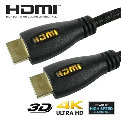 1 METRE HIGH SPEED HDMI ETHERNET LEAD Yellow LED Light-Up Game Console TV Screen • £7.69