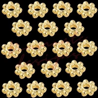 500 Pcs - Gold Plated 4mm Daisy Spacer Beads Jewellery Findings Craft Bead G142 • £4.75