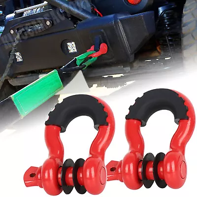 2Pcs Heavy Duty 3/4  D-Ring Tow Shackle Hitch Bow 4.75T Off Road Isolator Washer • $23.99