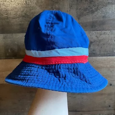 Bucket Hat VTG Cap Size Large 90s Retro Classic Skater Beach Lake Sun Blue Red • $13.78