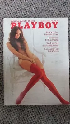 Playboy Magazine February 1973 CYNDI WOOD Centerfold MARIA SCHNEIDER Nude Pic • $4.99