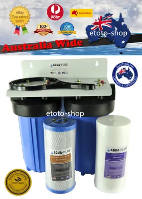 $144.85 • Buy Whole House Water Filter System Big Blue (2 Stages) 10  X 4.5  Carbon + Sediment