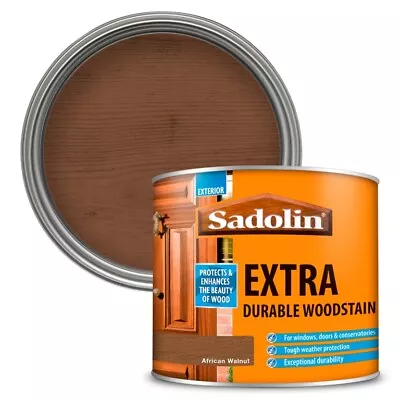 👉 Sadolin Extra Durable Woodstain Oak Pine Walnut Redwood Teak 0.5 Ltr 1 Ltr • £15.99