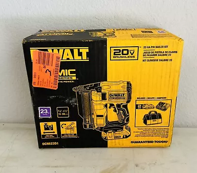 DEWALT DCN623D1 ATOMIC 20V MAX 23 GA Pin Nailer Kit & 2.0Ah Open Box • $225