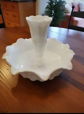 1950-60's Vintage Westmoreland Glass Milk Glass Paneled Grape Fluted Epergne... • $50