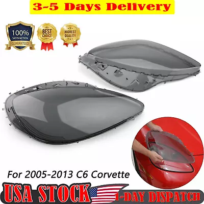 Headlight Replacement Lens Driver Passenger L+R PAIR For 2005-2013 C6 Corvette • $75.73