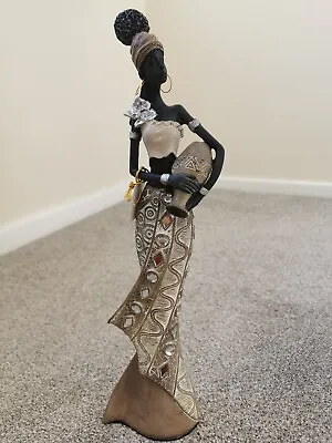 African Maasai Lady Figurine / Ornament 39cm Tall • £38.99