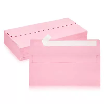 50 Pack #10 Business Envelopes Pink Standard Envelopes Self Seal Letter Size ... • $15.88