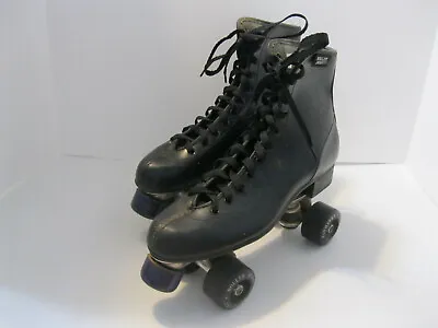 Mens Roller Derby Black Leather Roller Skates Size 9 Vintage • $55