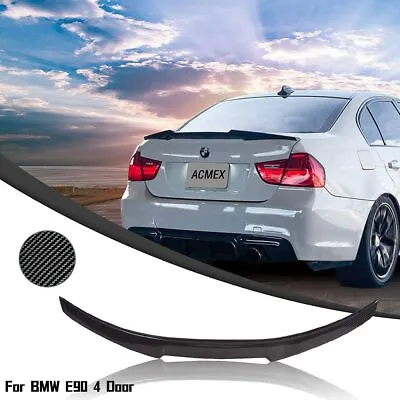 $72.99 • Buy Rear Trunk Spoiler For BMW 3 Series E90 M3 Sedan 325xi 328i Carbon Fiber Style