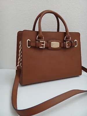 MICHAEL KORS Hamilton Women's MK Satchel Bag Luggage Saffiano Leather 38H7XHMS3L • $179.99