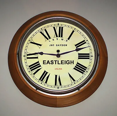 London South Western Railway LSWR Style Wooden Clock Eastleigh Station • £65