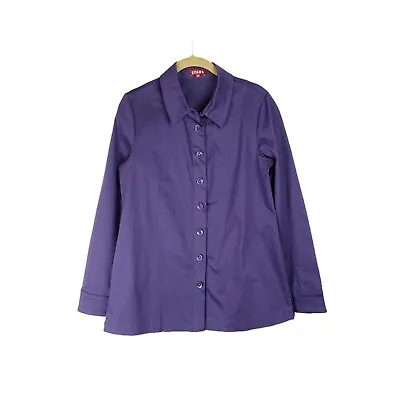 $49.99 • Buy Staud Long Sleeve Button Front Shirt Womens Medium Purple Heavy Cotton Blend