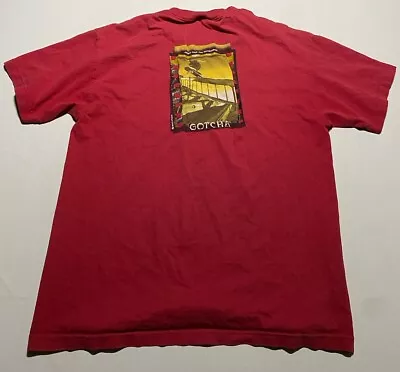 Vintage Gotcha Skateboard T-Shirt Mens Size Medium Red Y2k AJ6 • $28