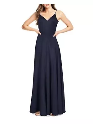 AIDAN MATTOX Womens Spaghetti Strap V Neck Full-Length Evening Dress • $63.99