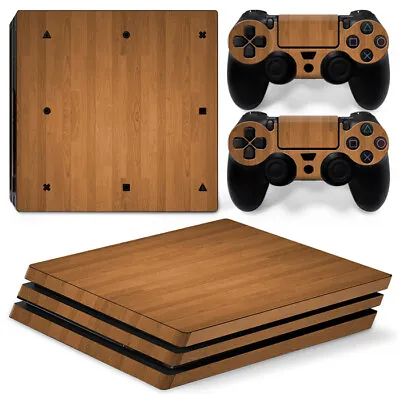 $10.22 • Buy Vinyl Decal Protective Skin Cover Sticker For PS4 Pro Console & Controller -WOOD