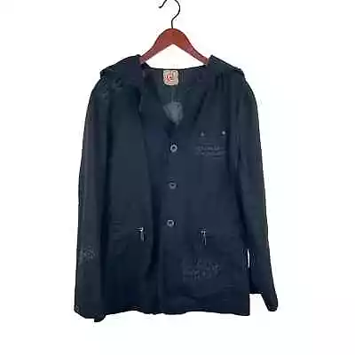 Chor Men's Black Cotton Distressed Jacket L Goth Dark Academia Steampunk • $49.99