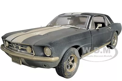 1967 Ford Mustang Coupe Matt Black Weathered Creed 2 Movie 1/18 Greenlight 13626 • $73.99