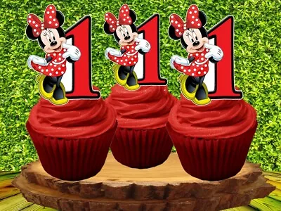 Minnie Mouse (Red) Cupcake Topper (12pcs) • $7.99