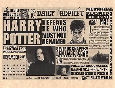 $2.25 • Buy Daily Prophet Harry Potter Defeats He Who Must Not Be Named Snape Prop/Replica🧙
