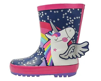 £19.95 • Buy Buckle My Shoe Girls Cotton Lining Rubber Welly Boots Grip Soles Waterproof 