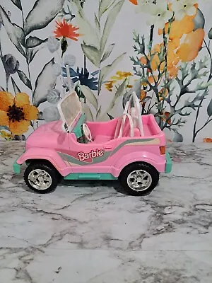 Vintage 1998 BARBIE REMOTE CONTROL RC Pink Jeep Car(no Remote) Toy Collectible • $25