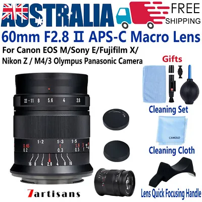 $254.99 • Buy 7artisans 60mm F2.8 Ⅱ Macro Lens For Canon EOS M Fujifilm X Sony E Nikon M4/3