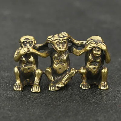 Brass Monkey Figurine Small Monkey Statue House Decoration Animal Figurines  • $13.99