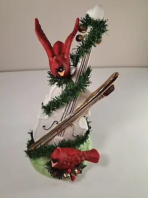 Vintage Enesco Christmas Musical Figurine Cardinals Plays Winter Wonderland  • $15.25