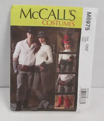 McCall's M6975 Unisex Steampunk Spats Gloves Hats Belts OSFA - UNCUT • $13.99