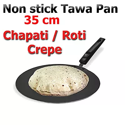  Non Stick Tawa Pan Roti Tawa Pizza Pan Pancake Maker Crepe Pan 35 Cm • £16.91