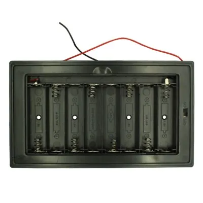 8 X 1.5V 12v AA Battery Pack For Case Holder ON Switch With Cover Black • £6.71
