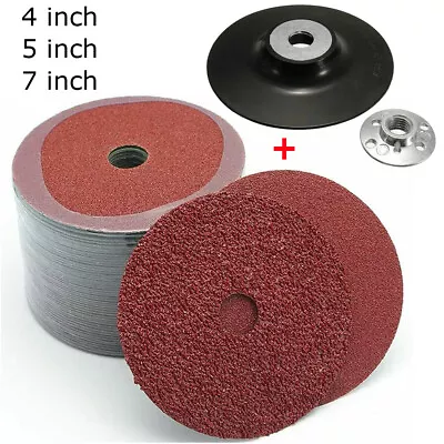 4  5  7  Resin Fibre Fiber Sanding Discs Grinding Disc Backing Pad Angle Grinder • $43.73