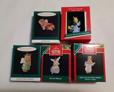 Lot Of 5 Vintage Hallmark Miniature Christmas Ornaments With Boxes ANGELS • $6.99