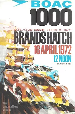 Automotive Art - 1972 Vintage BOAC 1000 Sports Car Racing Brands Hatch BRSCC MCD • £6.49