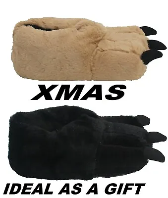Mens Novelty Monster Claw Christmas Gift Indoor Winter Boys Slippers Size UK6-12 • £14.90