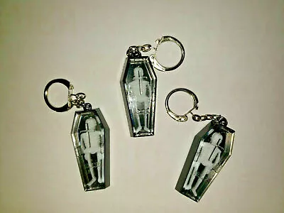 Vintage Skeleton In Coffin Keychain Charm Vending Machine Toy Lot Of 3 SKU 155 • $12.99