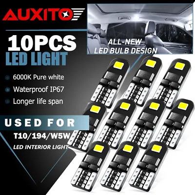 $7.99 • Buy AUXITO T10 LED License Plate Light Bulb 6000K Super Bright White 168 2825 194