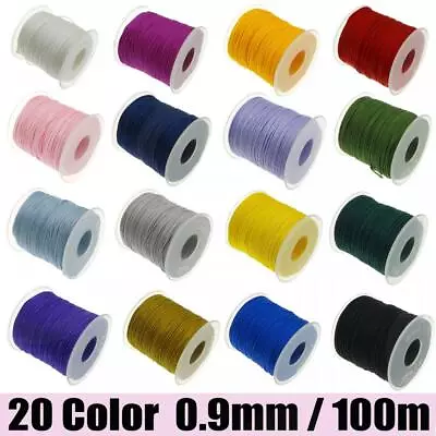 £4.99 • Buy 100m Nylon Cord Thread Chinese Knot Macrame Beading DIY Bracelet Braided 0.9mm