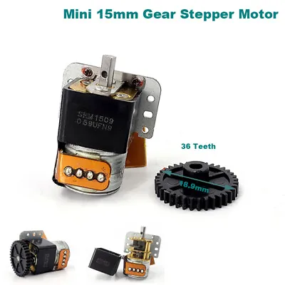 Micro Mini 15mm 2-phase 4-wire Precision Gear Stepper Motor Full Metal Gearbox • $3.95