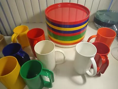 Vintage HELLER Massimo Vignelli LOT Cups Plates 19 Items Colors All Good Mixed • $99