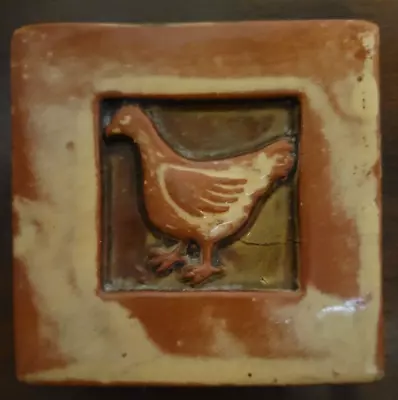 Rare Vintage Chicken Mercer Moravian Pottery Tile Works MR '86 Country Primitive • $40