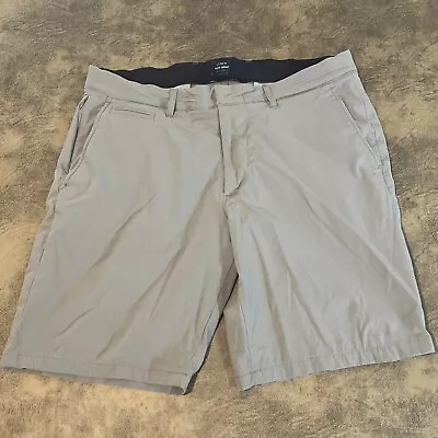 J Crew Men's 9  Tech Shorts Size 34 Gray Performance Stretch Chino Phone Pocket • $15.95