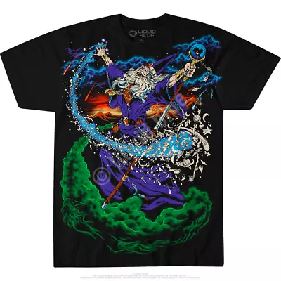 WIZARD-Big Print 2 SD T-SHIRT SMLXLXXL LIQUID BLUE MerlinPotterNecromancer • $22.69