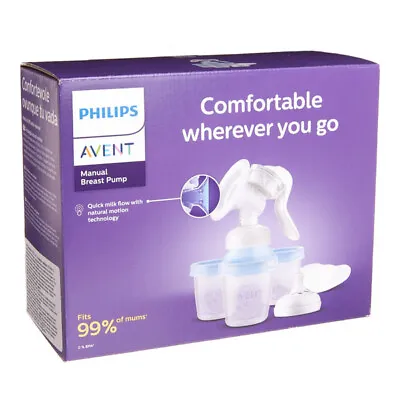PHILIPS AVENT Manual Brest Pump With VIA Containers Cups Compact Easy To Clean • $72.51
