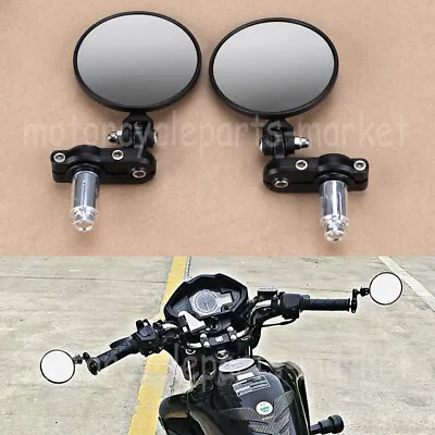 Motorcycle Handle Bar End Rearview Side Mirrors Fit For Honda BMW Yamaha YZF R6 • $22.98